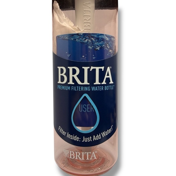 Brita Premium Filtering Water Bottle with Straw 5 Filters Total Blush Pink 26 oz - Picture 6 of 14